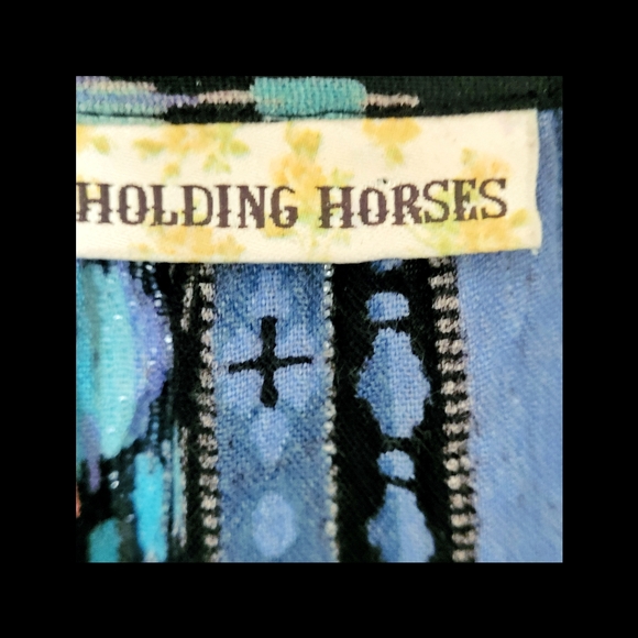 Holding Horses - beautiful bohemian blue print dress size xs - Picture 5 of 7